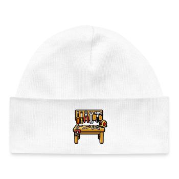 DIY workshop workbench - Baby Organic Beanie - white - Front