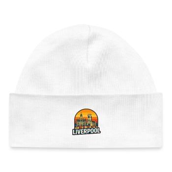 Vintage Liverpool Skyline Retro Sunset Design - Baby Organic Beanie - white - Front