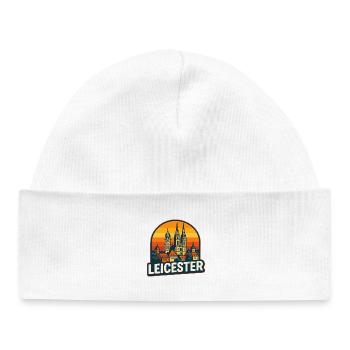 Leicester City Skyline Vintage Retro Sunset - Baby Organic Beanie - white - Front