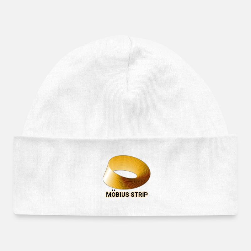 Ruban de Möbius Doré - Bonnet bébé bio - blanc