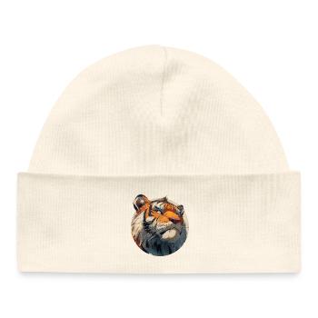 Niedlicher Tiger - Baby Organic Mütze - Weiß - Vorne