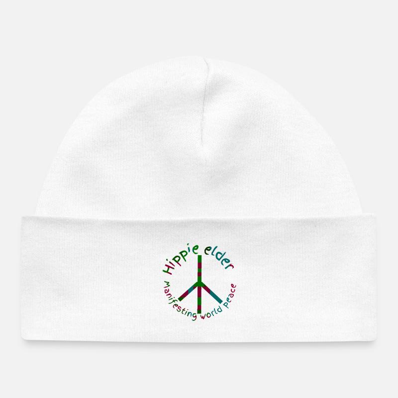 Hippies-Frieden - Baby Organic Mütze - Weiß