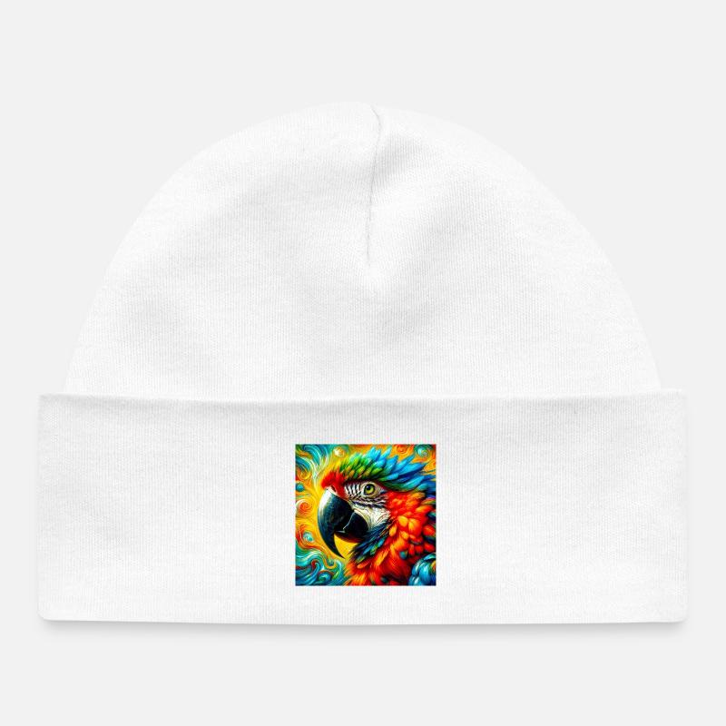 perroquet - Bonnet bébé bio - blanc