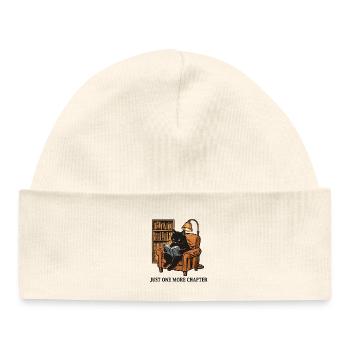 Cat reading in the light chair - Baby Organic Beanie - white - Front