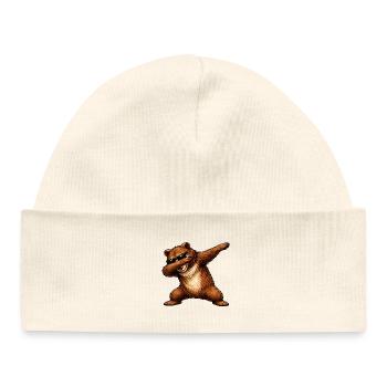 Éponge du grizzli - Bonnet bébé bio - blanc - Devant