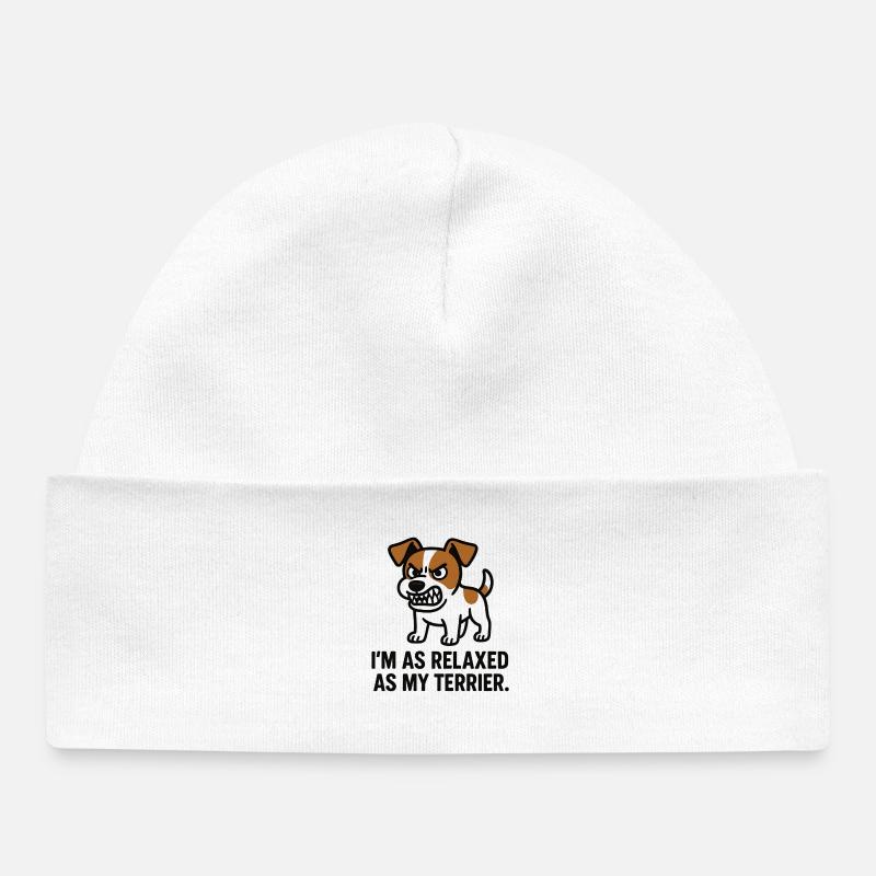 Terrier détendu disant - Bonnet bébé bio - blanc
