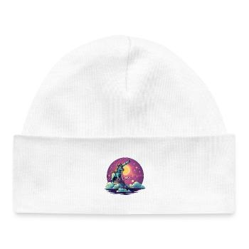 Moon telescope on sea of clouds - Baby Organic Beanie - white - Front