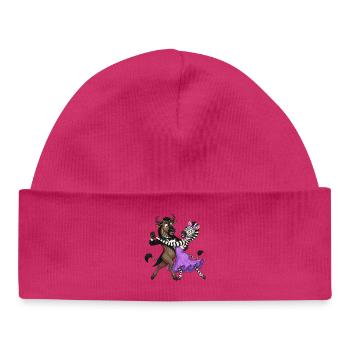 Wildebeest and zebra in elegant ball dance waltz - Baby Organic Beanie - white - Front
