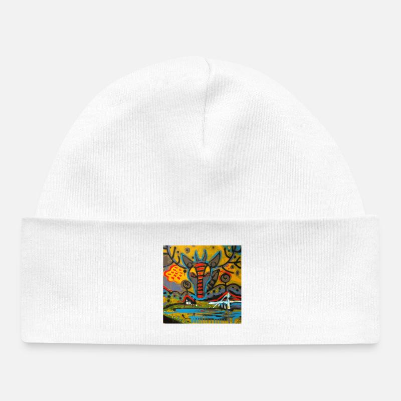 Paysage de graffitis colorés Gjemnes - Bonnet bébé bio - blanc