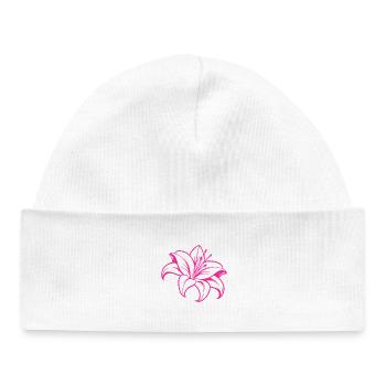 Fleur de lys - Bonnet bébé bio - blanc - Devant