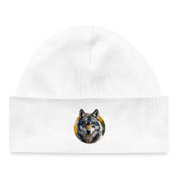 Wolf-Design - Baby Organic Mütze - Weiß - Vorne