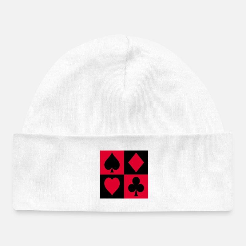 Quartet Suit Blocks - Baby Organic Beanie - white
