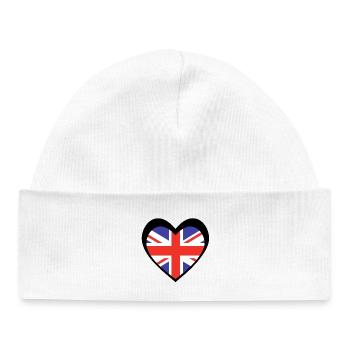 United Kingdom Black Heart – Love for the UK - Baby Organic Beanie - white - Front