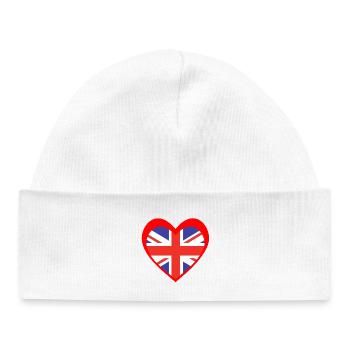 United Kingdom Heart – Love for the UK - Bonnet bébé bio - blanc - Devant