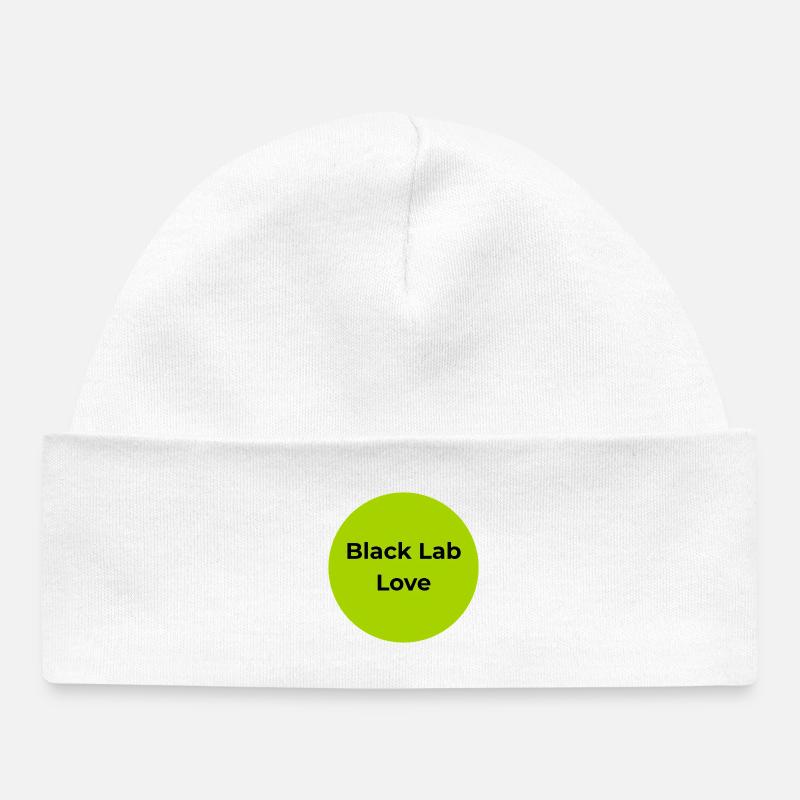 Thé d’amour de labrador noir - Bonnet bébé bio - blanc