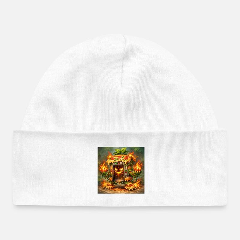 Monstre du Four à Feu à Pizza - Bonnet bébé bio - blanc
