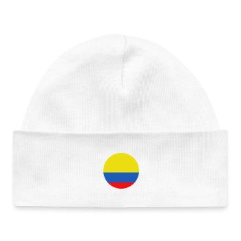 Colombia round flag - Baby Organic Beanie - white - Front