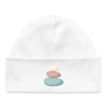 Pastell Stein-Stapel - Baby Organic Mütze - Weiß - Vorne