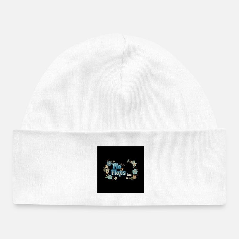 Flo Flops Floral Logo - Bonnet bébé bio - blanc