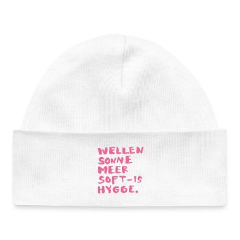 hygge words pink - Baby Organic Mütze - Weiß - Vorne
