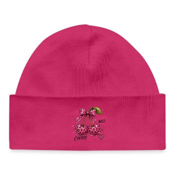 Sweet Cherry Vibes Leopard Cherries - Baby Organic Beanie - white - Front