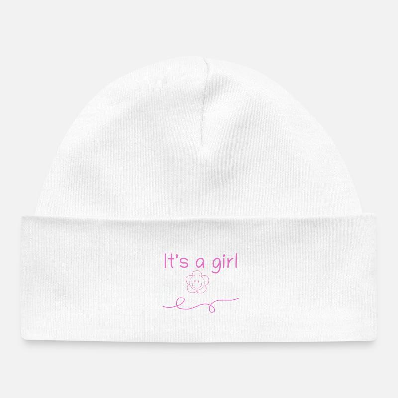 C’est une fille - Bonnet bébé bio - blanc