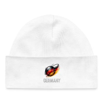 Football de la flamme d'Allemagne - Bonnet bébé bio - blanc - Devant