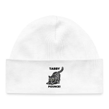Tigerkatze Tabby springt Katzenjagd - Baby Organic Mütze - Weiß - Vorne