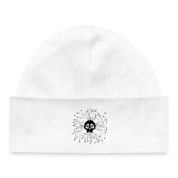 Microprocessor Skull (Black) - Baby Organic Beanie - white - Front