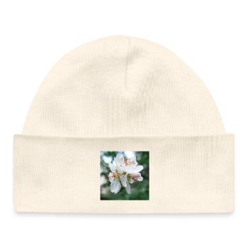 Mandelblüte Frühlingslook 02 - Baby Organic Mütze - Weiß - Vorne
