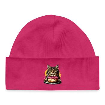 Fête du gâteau d’anniversaire du chat - Bonnet bébé bio - blanc - Devant