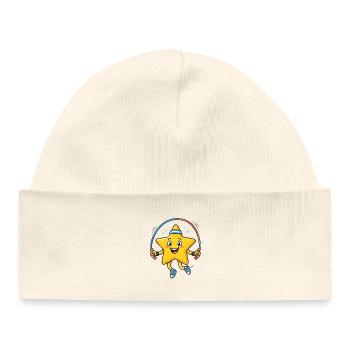 Jump Rope Star - Baby Organic Beanie - white - Front