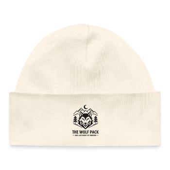 Wolfpack Emblem: Geometric Bachelor Party Wolf Shirt - Baby Organic Beanie - white - Front