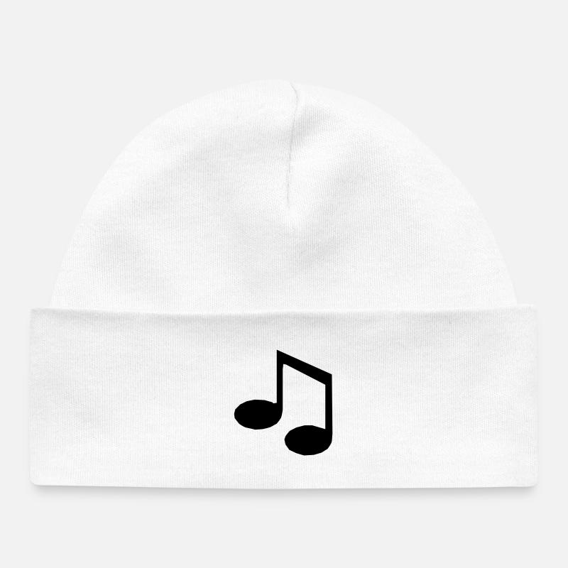 Note de musique - Bonnet bébé bio - blanc