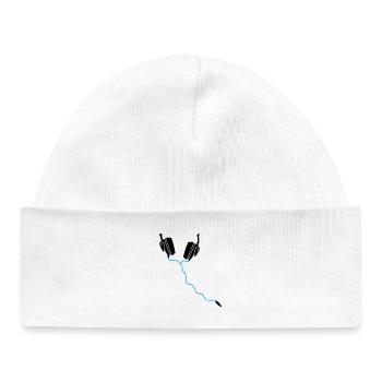 Casque DJ - Bonnet bébé bio - blanc - Devant