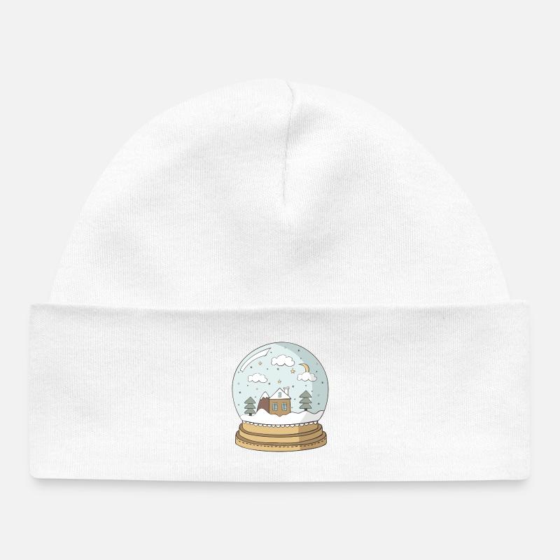 Boule à neige - Bonnet bébé bio - blanc