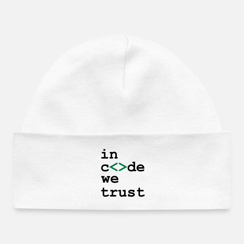 [ In code we trust ] - Bonnet bébé bio - blanc