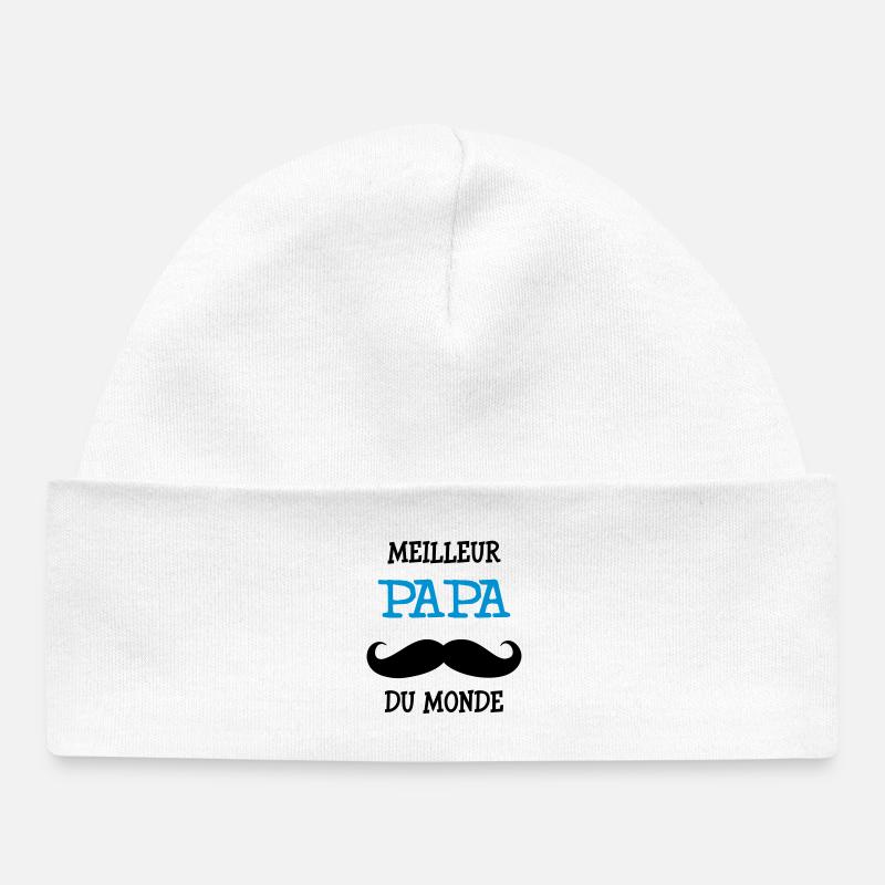 Meilleur Papa du Monde - Bonnet bébé bio - blanc