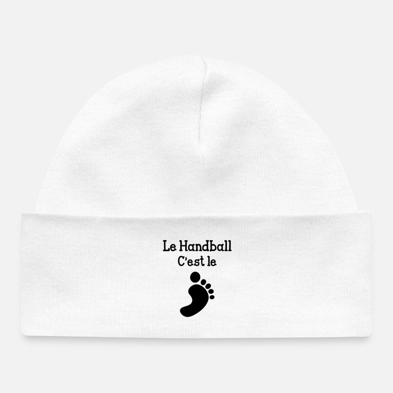 Le handball c'est le pied ! - Bonnet bébé bio - blanc