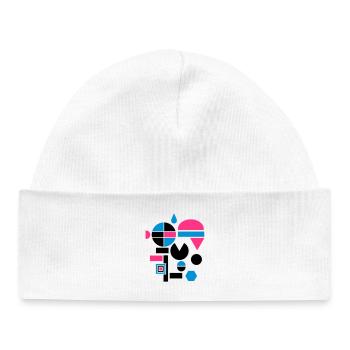Différentes formes géométriques - Bonnet bébé bio - blanc - Devant