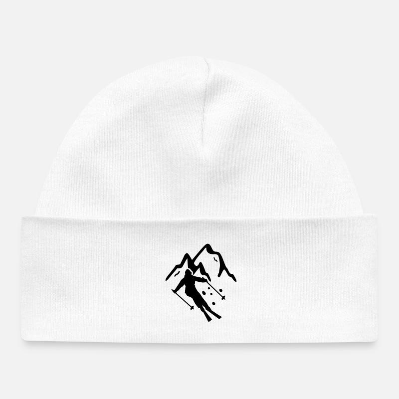 ski - Bonnet bébé bio - blanc