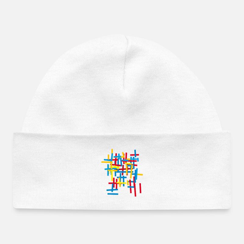 Abstract - Patterns / Bauhaus - Baby Organic Beanie - white