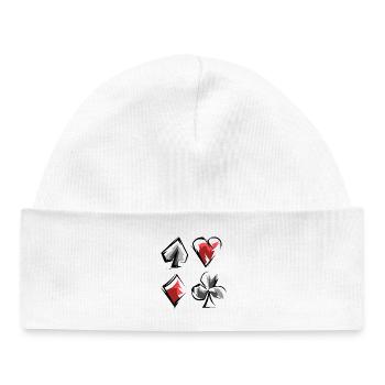 Skat Poker Rami Jeu de Cartes Costumes Coeur de Pique Caro - Bonnet bébé bio - blanc - Devant