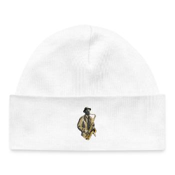 saxophon - Baby Organic Beanie - white - Front