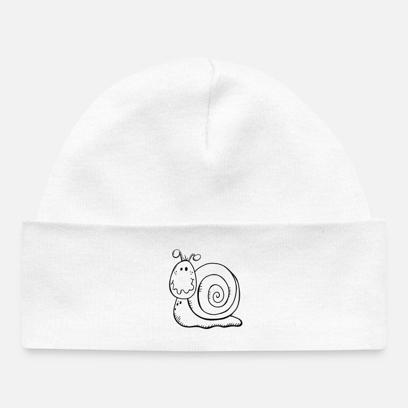 Escargot drôle - Bonnet bébé bio - blanc