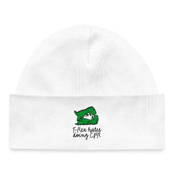 T-Rex hates doing CPR premiers secours instructeur - Bonnet bébé bio - blanc - Devant