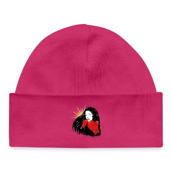 A resolute boxer with long open hair - Baby Organic Beanie - white - Front