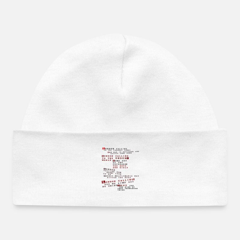 clash londres appel - Bonnet bébé bio - blanc
