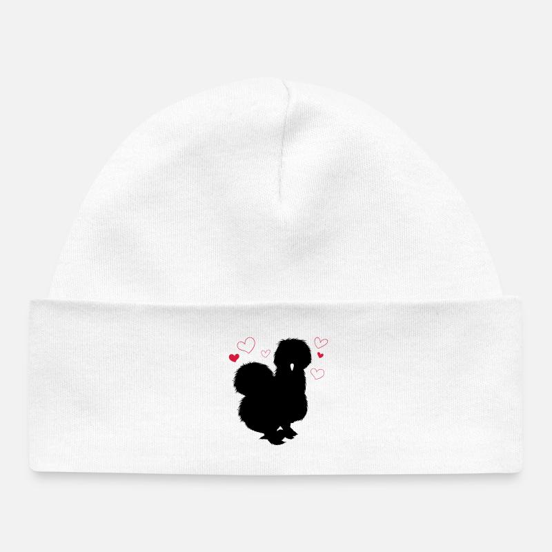 Poule en soie - Bonnet bébé bio - blanc