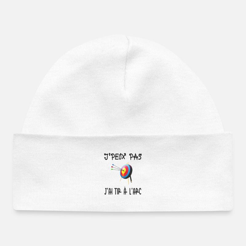 j'peux pas j'ai tir a l'arc - Bonnet bébé bio - blanc